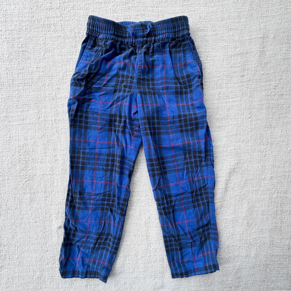 Hanna Andersson Blue Plaid Pants GUC 6/7